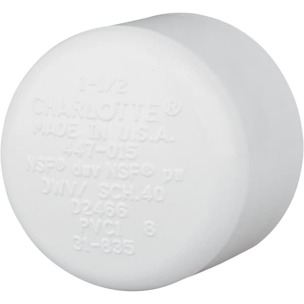 Charlotte Pipe And Foundry 1-1/2 In. Schedule 40 Pressure Slip PVC Cap PVC 02116 1400HA - main